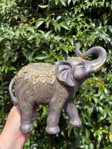 Homewares: Grey & Gold Elephant Large