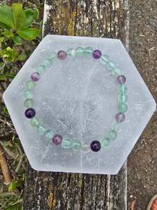 Rainbow Fluorite | Small Round Bead Bracelet