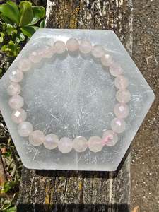 Rose Quartz Aura | Faceted Bead Bracelet