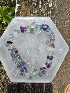 Rainbow Fluorite Crystal Chip Bracelet