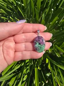 Jewellery: Ruby Zoisite | Polished Sterling Silver Pendant A