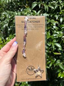 Suncatchers 1: Rose Quartz, Strawberry Quartz & Amethyst | Star Sun Catcher