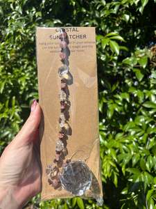 Garnet & Strawberry Quartz | Large Sphere Sun Catcher