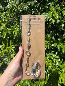 Tear Drops Diamonds: Strawberry Quartz & Peridot | Large Tear Drop Sun Catcher