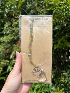 Peridot & Strawberry Quartz | Tear Drop Sun Catcher