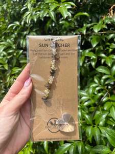 Stars Hearts: Tigers Eye & Citrine | Heart Sun Catcher A