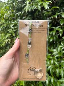 Stars Hearts: Peridot & Hematite | Heart Sun Catcher
