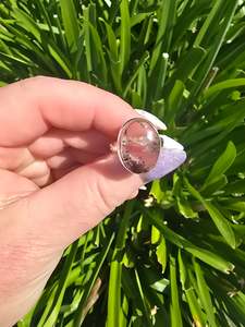 Rings: Quartz With Inclusions | Polished Sterling Silver Ring A
