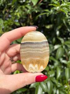 Zebra Calcite Palm Stone D