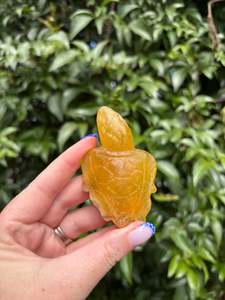 Animals: Yellow Fluorite Carved Turtle D