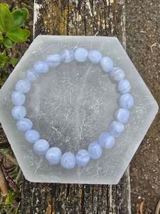 Blue Lace Agate | Nugget Bead Bracelet 8 mm