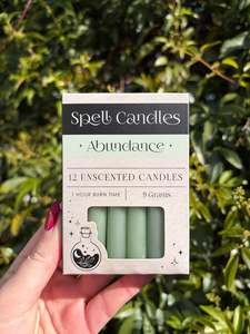 Incense Sage Other: Green ABUNDANCE Spell Candles x12