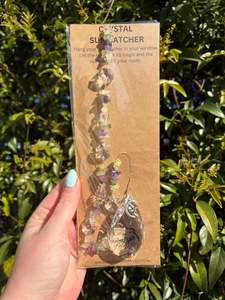 New Arrivals: Prehnite & Amethyst | Large Tear Drop Sun Catcher