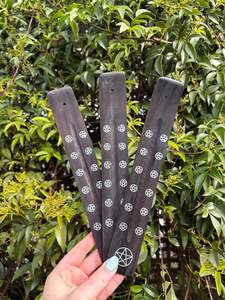 Incense Sage Other: Pentagram | Black Wooden Incense Holder