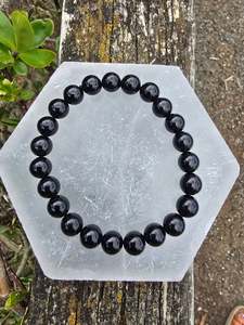 Black Obsidian | Round Bead Bracelet 8 mm
