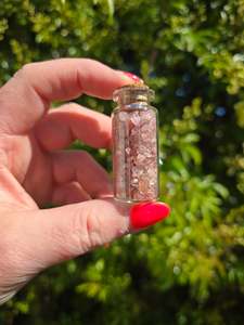 Chip Bottles: Strawberry Quartz Crystal Chip Bottle