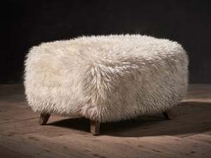 Indoor Furniture: Cabana Sheepskin Footstool