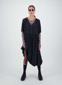 Dresses: We'll See Stars Dress - Black Sand Wash Cupro