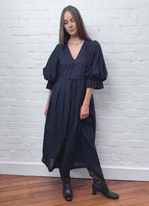 Road to Nowhere Dress - Navy Cotton