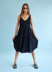 Nothing is Better Dress - Navy Crinkle Cotton