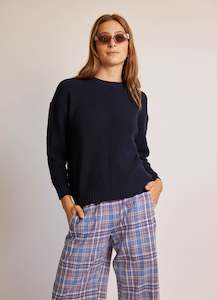 Blouses: Sailor Knit - Softest Navy Merino