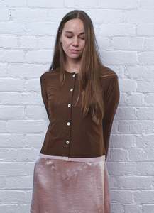 Blouses: Space for Love Cardigan - Chocolate & Blush Mesh