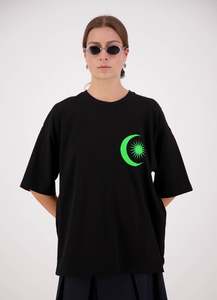 Blouses: Come With Us Logo Tee - Black Cotton