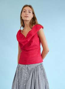 Blouses: Stay Up Late Top - Raspberry Basketweave