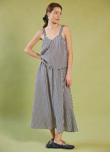 Bottoms: Window in Your Heart Skirt - Silk Viscose Stripe