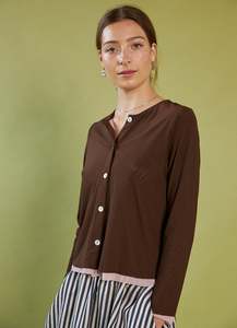 Blouses: Space for Love Cardigan - Chocolate & Blush Mesh