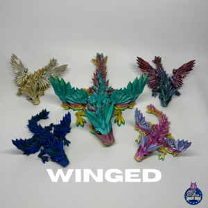 Winged Dragons: Crystalwing Winged Dragon - 3D Printed Dragons
