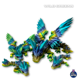 All: Wild Greens Rainbow - 3D Printed Dragons