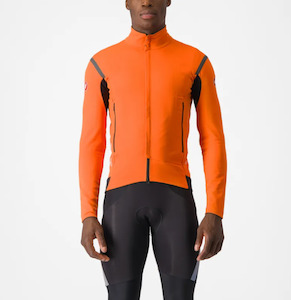 Clothing: CASTELLI PERFETTO ROS 2 LONG SLEEVE JACKET MEN'S RED ORANGE/DARK GRAY