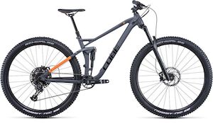 Full Suspension Mountain Bikes: Cube Stereo 120 Pro 2022 - Grey 'n' Orange XL