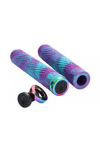 Scooter Parts: ENVY - WILLIAM SCOTT GRIPS- PURPLE/TEAL