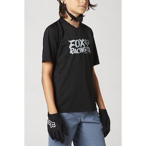 Kids Tops: FOX YOUTH DEFEND SS JERSEY [BLACK]