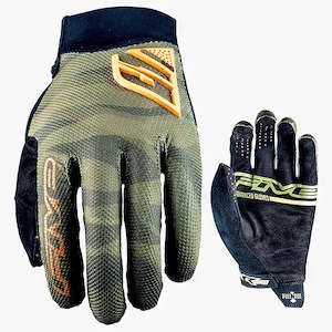 Gloves: FIVE XR Pro MTB Gloves Camo Khaki/Fluro Orange