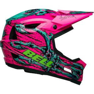 Mtb Helmets: Bell Sanction 2 DLX MIPS Bonehead Gloss Pink/Turquoise