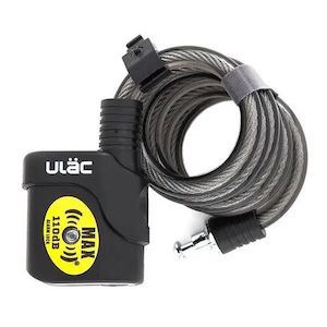Ulac: ULAC Lock Bulldog Cable 110 Decibel Alarm Key 12mm x 120cm Black
