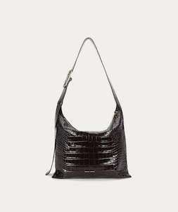 Shoulder Bags: Mr Midimese - Espresso Croc