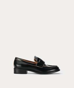 Flats: Cheval Loafer - Black