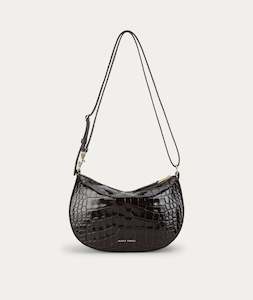 Mini Bags: Mr Sling Micro - Espresso Croc