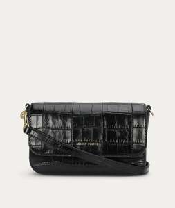 Crossbody Bags: Mr D-Rex - Black Crocotile