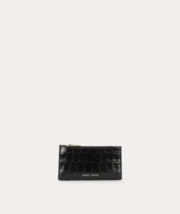 Zip Card Holder - Black Croc