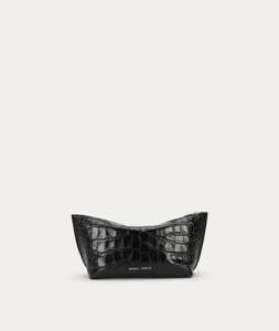 Medium Poucher - Black Croc