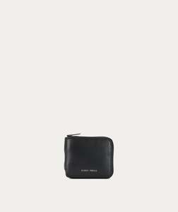 Mens Wallets: Unisex Zip Wallet - Black/Silver