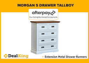 Bedroom Furniture: MORGAN 5 DRAWER TALLBOY