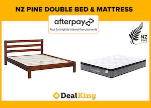 DOUBLE NZ PINE SLAT BED + POCKET SPRING MATTRESS