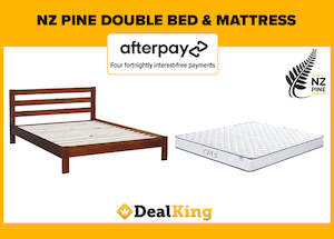 Bed Mattress: DOUBLE NZ PINE SLAT BED + MATTRESS