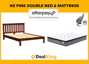 NZ PINE DOUBLE SLAT BED + POCKET SPRING MATTRESS